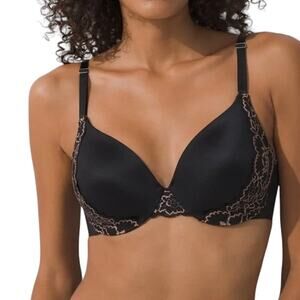 Soma Vanishing Back Full Coverage Black Lace Trim Full Coverage Bra Size 40DD